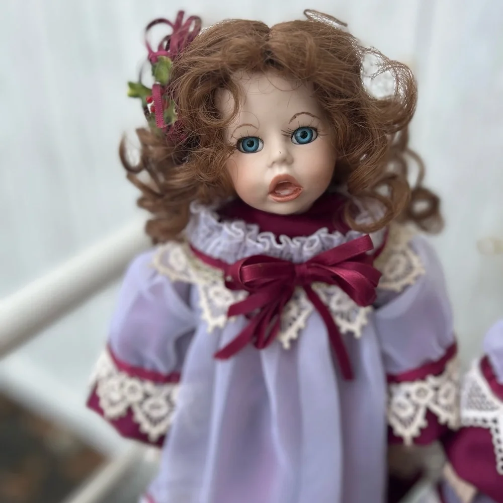 Hand Crafted Porcelain Caroler Dolls Set